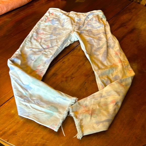 John Elliott confetti paint splatter white denim jeans - Picture 1 of 7